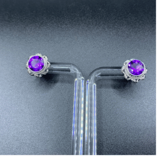 Amethyst Gold Stud Earrings