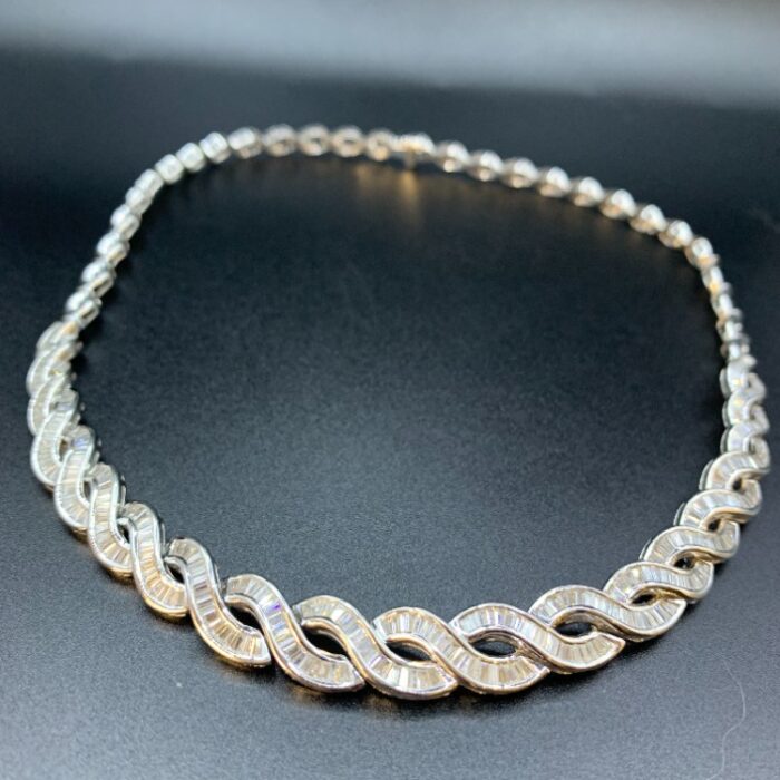 18ct White Gold Diamond Collarette Necklace 1