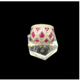 Ruby & Diamond Dress Ring – 18ct White Gold